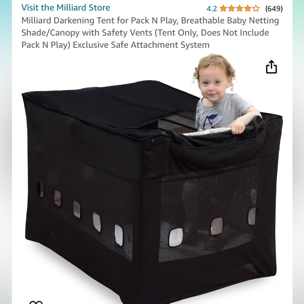 Darkening tent for Pack n’ play